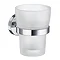 Smedbo Home Holder with Frosted Glass Tumbler - Polished Chrome - HK343 Large Image