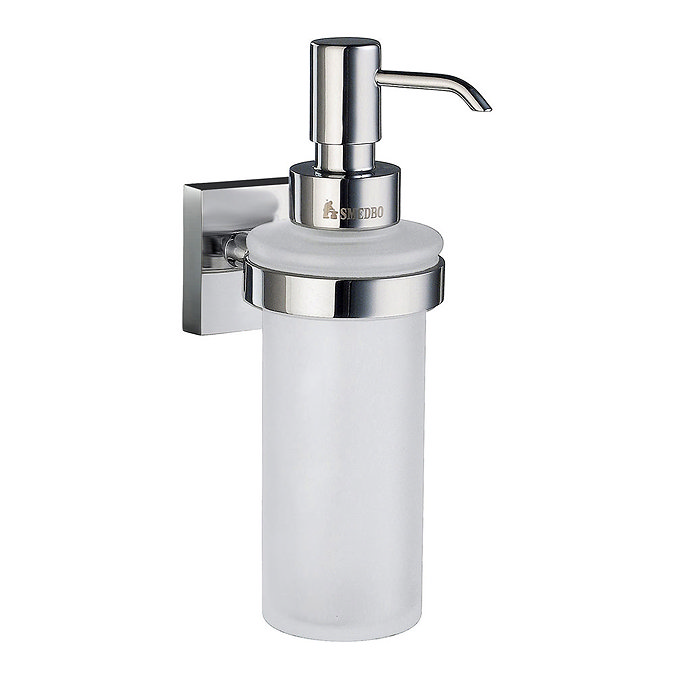 Smedbo House - Polished Chrome Holder with Frosted Glass Soap Dispenser - RK369 Large Image