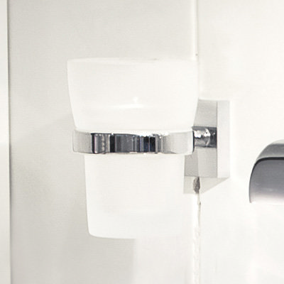Smedbo House - Polished Chrome Holder with Frosted Glass Tumbler - RK343 Profile Large Image