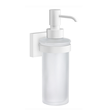 Smedbo House - White Holder with Frosted Glass Soap Dispenser