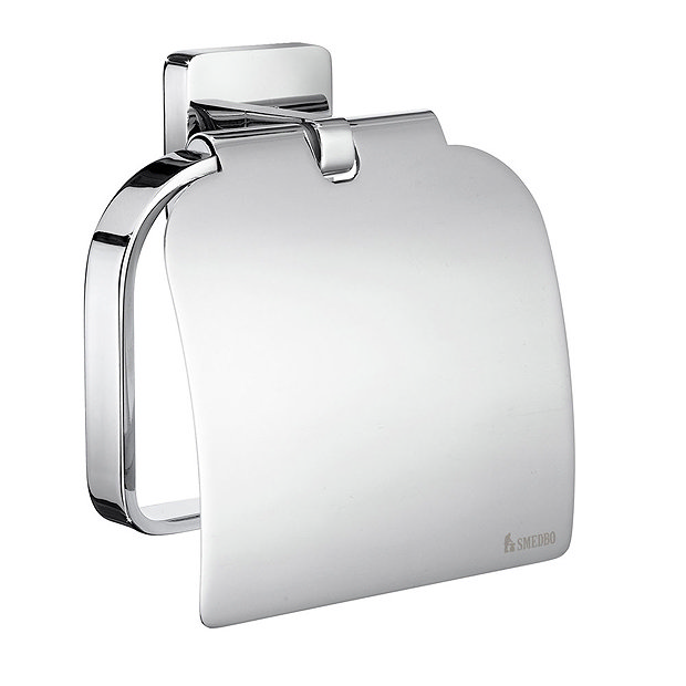 Smedbo Ice Toilet Roll Holder with Cover - Polished Chrome - OK3414 Large Image