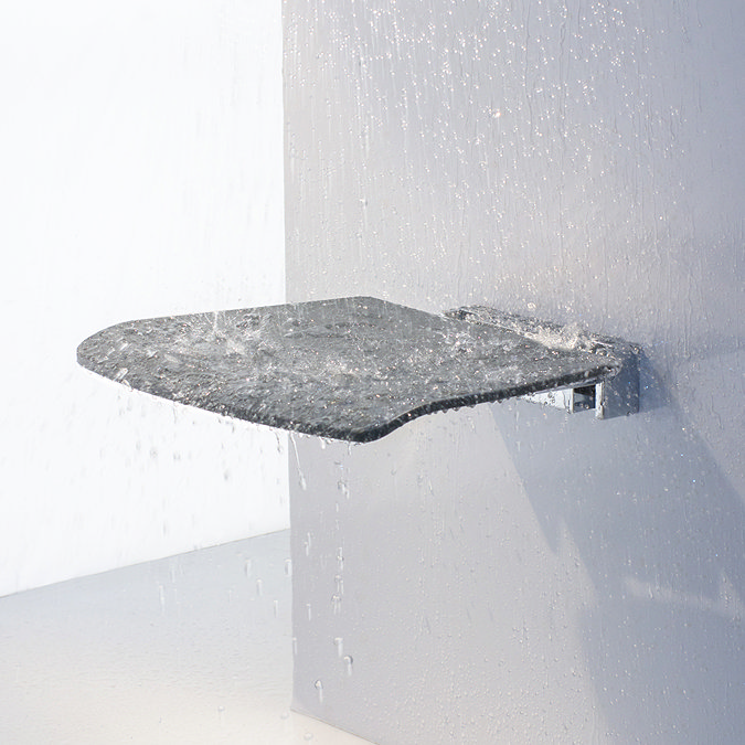 Smedbo Living Folding Wall Mounted Shower Seat - Dark Grey