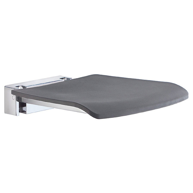 Smedbo Living Folding Wall Mounted Shower Seat - Dark Grey - FK414 Large Image