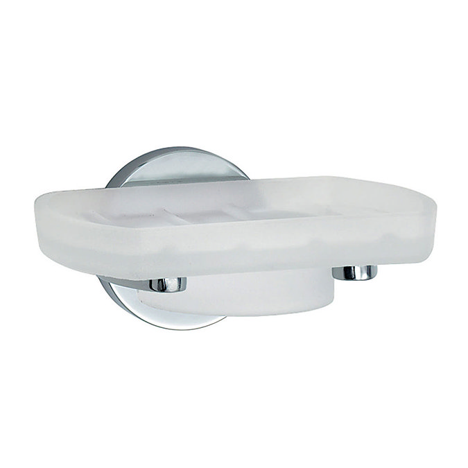 Smedbo Loft Holder with Frosted Glass Soap Dish - Polished Chrome - LK342 Large Image