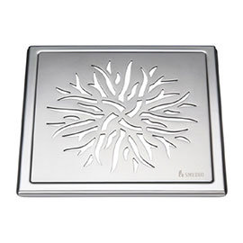 Smedbo Outline Crown Pattern Floor Grating - Polished Stainless Steel - FK504 Medium Image