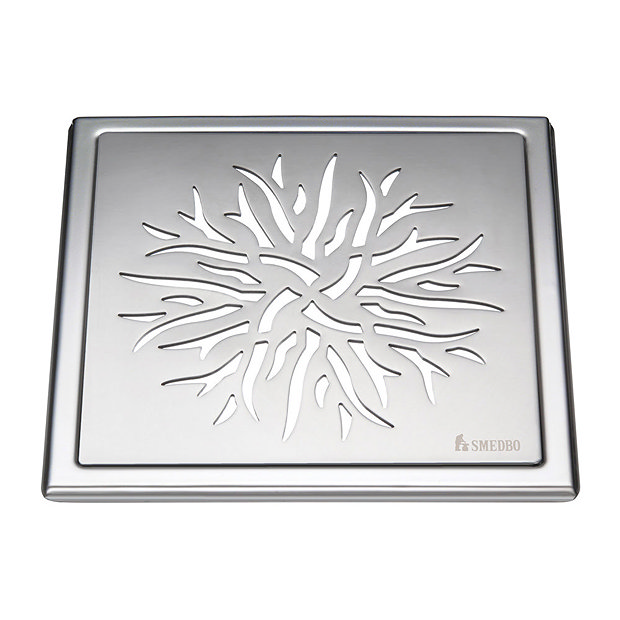 Smedbo Outline Crown Pattern Floor Grating - Polished Stainless Steel - FK504 Large Image