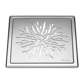 Smedbo Outline Crown Pattern Floor Grating - Polished Stainless Steel - FK504 Large Image