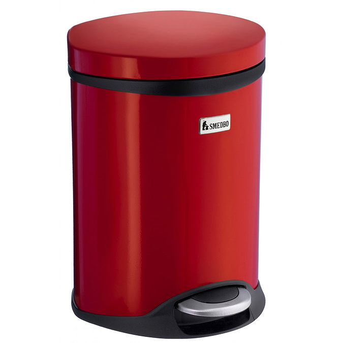 Smedbo Outline Lite 6 Litre Pedal Bin - Red Large Image