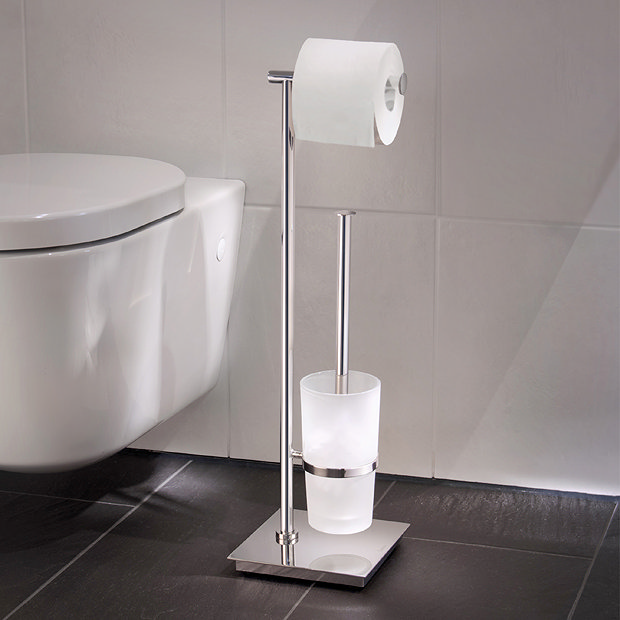 Smedbo Outline Lite Square Freestanding Toilet Brush and Roll Holder - FK603  Profile Large Image