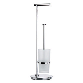 Smedbo Outline Lite Round Freestanding Toilet Brush and Roll Holder - FK607 Large Image