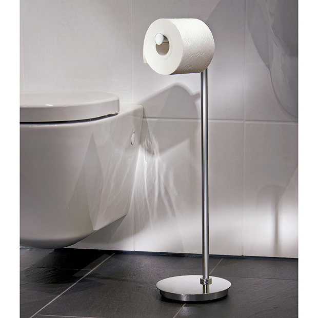 Smedbo Outline Lite Round Freestanding Toilet Roll Holder - FK606  Profile Large Image