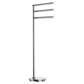 Smedbo Outline Lite Round Freestanding Triple Swing Arm Towel Rail - FK608 Large Image