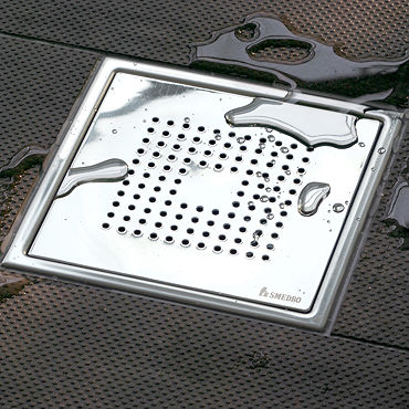 Smedbo Outline Square Pattern Floor Grating - Polished Stainless Steel