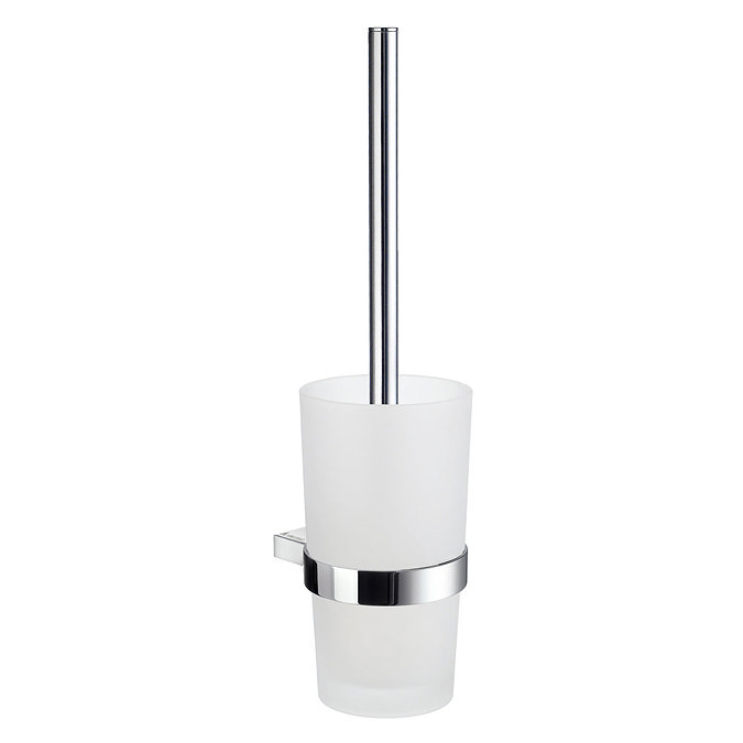 Smedbo Air Wall Mounted Toilet Brush & Frosted Glass Container - Polished Chrome - AK333B Large Imag