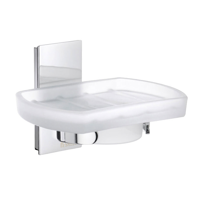 Smedbo Pool Holder with Frosted Glass Soap Dish - Polished Chrome - ZK342 Large Image