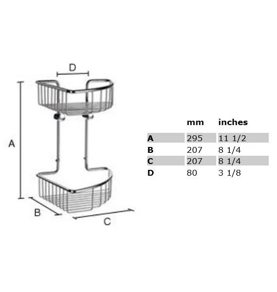 Smedbo Sideline Double Corner Shower Basket