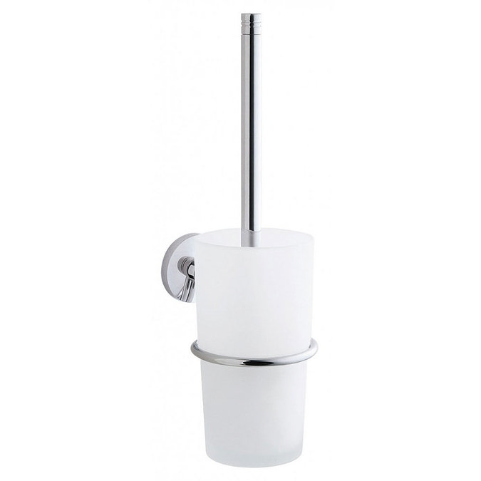 Smedbo Studio Wall Mounted Toilet Brush & Frosted Glass Container - Polished Chrome - NK333 Large Im
