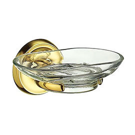 Smedbo Villa Glass Soap Dish & Holder - Polished Brass - V242 Medium Image