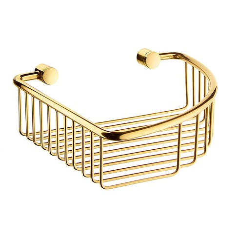 Smedbo Villa - Polished Brass Corner Soap Basket - V274 Large Image