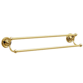 Smedbo Villa - Polished Brass Double Towel Rail - V2364 Large Image