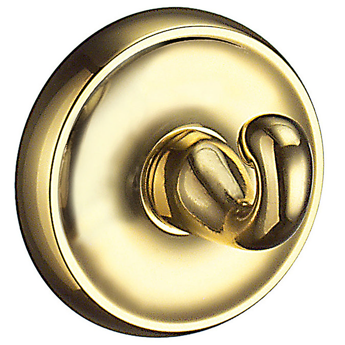 Smedbo Villa Polished Brass Towel Hook - V245 Large Image