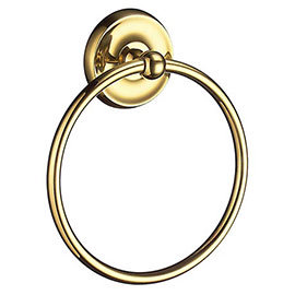 Smedbo Villa - Polished Brass Towel Ring - V244 Medium Image