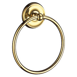 Smedbo Villa - Polished Brass Towel Ring - V244 Large Image