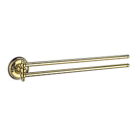 Smedbo Villa Swing Arm Towel Rail - Polished Brass - V226 Large Image