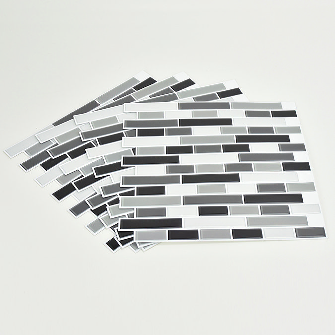 Smoked Glass Peel & Stick Backsplash Tiles - Pack of 4  Standard Large Image