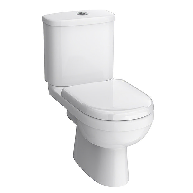 Sofia Modern Close Coupled Toilet With Soft Close Seat | Online Now