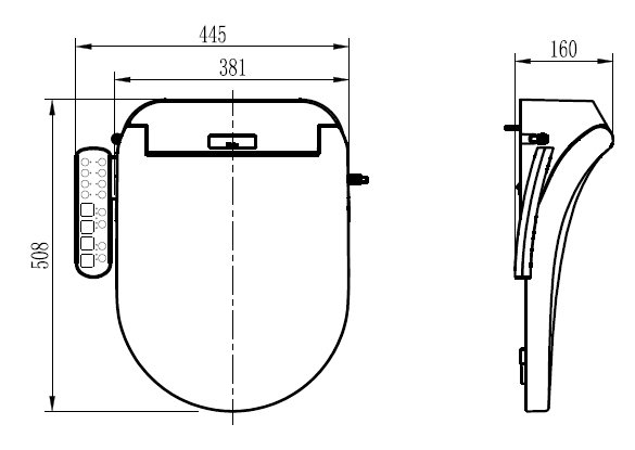 Sofia Smart Toilet with Bidet Wash Function, Heated Seat + Dryer