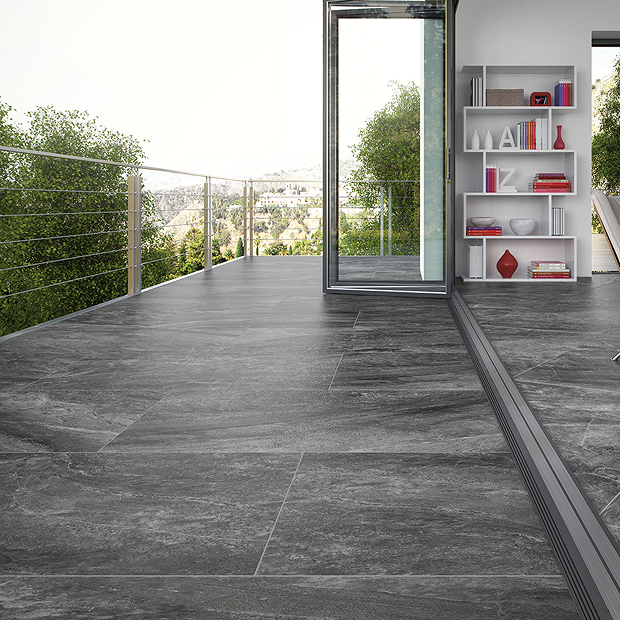 Solea Outdoor Dark Grey Floor Tiles 600 x 900mm