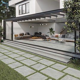 Solea Outdoor Light Grey Floor Tiles - 600 x 900mm
