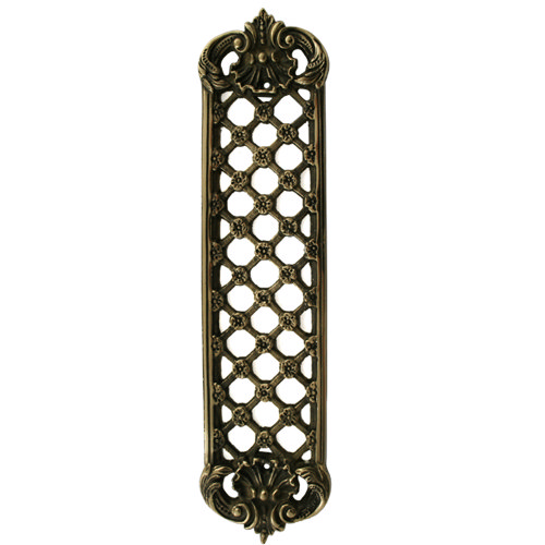 Solid Brass Filigree Door Push Plate - Antique finish - DP-004 Large Image