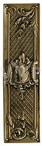 Solid Brass Ornate Door Push Plate - Antique finish - DP-005 Large Image