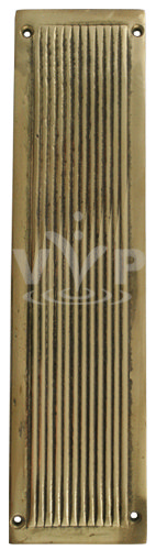 Solid Brass Reeded Door Push Plate - Antique finish - DP-007 Large Image