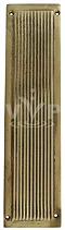 Solid Brass Reeded Door Push Plate - Antique finish - DP-007 Large Image
