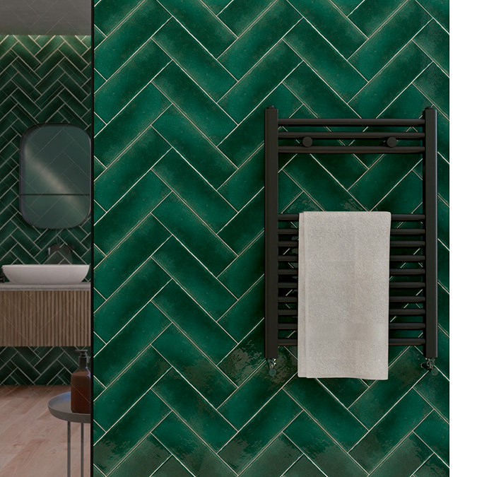 Somerton Green Glazed Crackle Effect Wall Tiles - 75 x 230mm