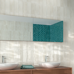 Somerton White Glazed Crackle Effect Wall Tiles - 75 x 230mm