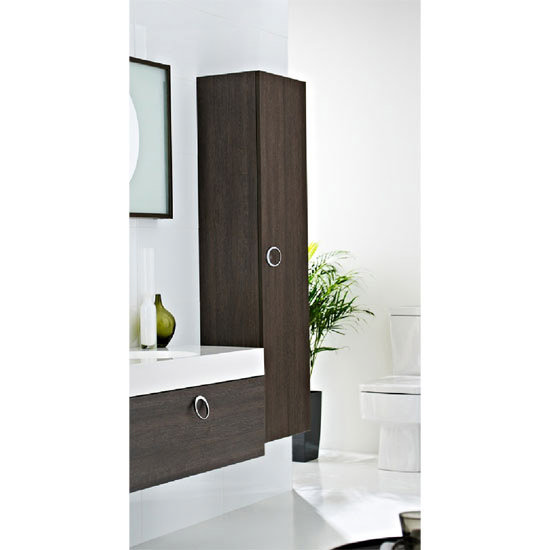 Sonar Wall Mounted Side Cabinet - Oak Finish W400 x D300mm - FSO005 Profile Large Image