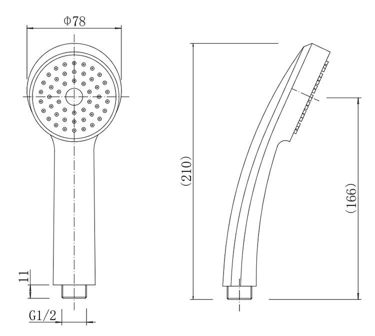 Spare - Arezzo Round Brushed Brass Shower Handset