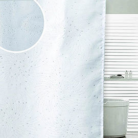 Sparkle Swirl W1800 x H1800mm Polyester Shower Curtain - White Medium Image