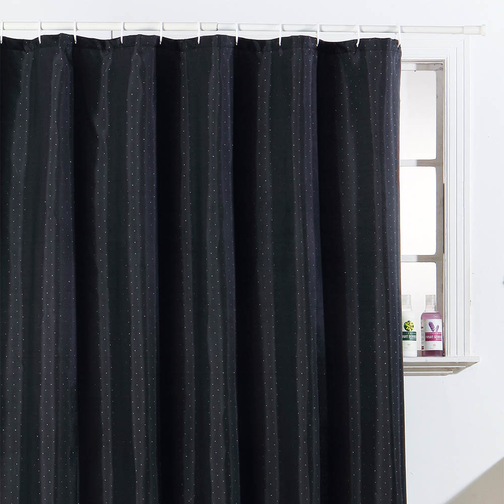 Sparkle W1800 X H1800mm Polyester Shower Curtain Black Sparkle W1800 X H1800mm Polyester Shower Curtain Black