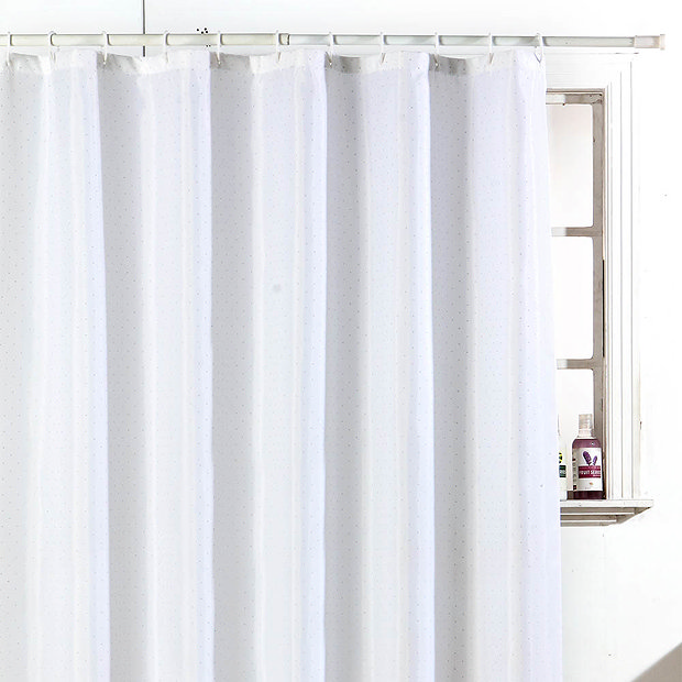 Sparkle W1800 x H1800mm Polyester Shower Curtain - White