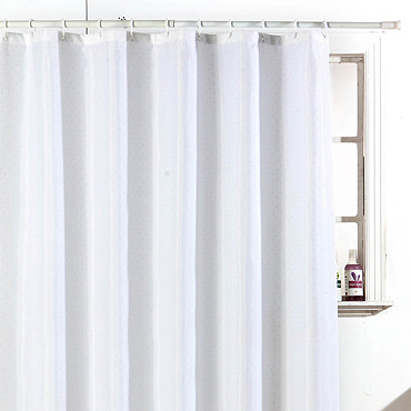 Sparkle W1800 x H1800mm Polyester Shower Curtain - White  Profile Large Image