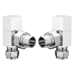 Milan Square Angled Radiator Valves Large Image