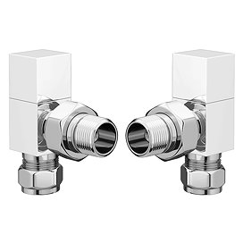 Milan Square Angled Radiator Valves Large Image