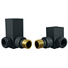 Square Anthracite Corner Radiator Valves