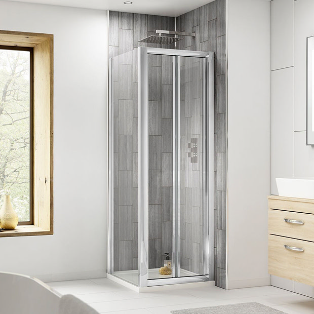 Square BiFold Pacific Enclosure with Shower Tray at Victorian Plumbing UK
