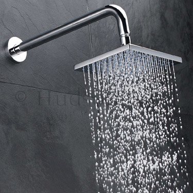 Hudson Reed Square Sheer Fixed Shower Head & Arm - Chrome - A3242 Profile Large Image